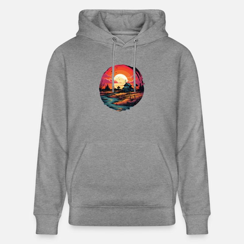 Paysage - Sweat à capuche bio CRUISER Stanley/Stella Unisexe - gris clair marbré