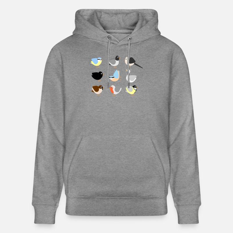 Oiseaux dans notre jardin - Sweat à capuche bio CRUISER Stanley/Stella Unisexe - gris clair marbré