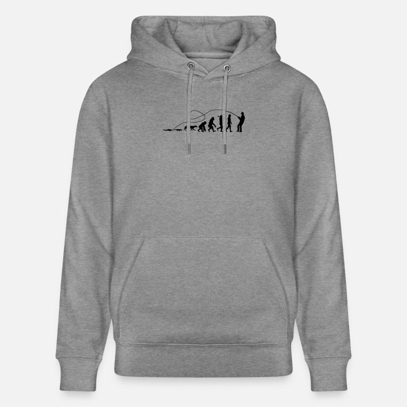 Evolution Angler TShirt - Stanley/Stella Unisex Bio-Hoodie CRUISER  - Hellgrau marmoriert