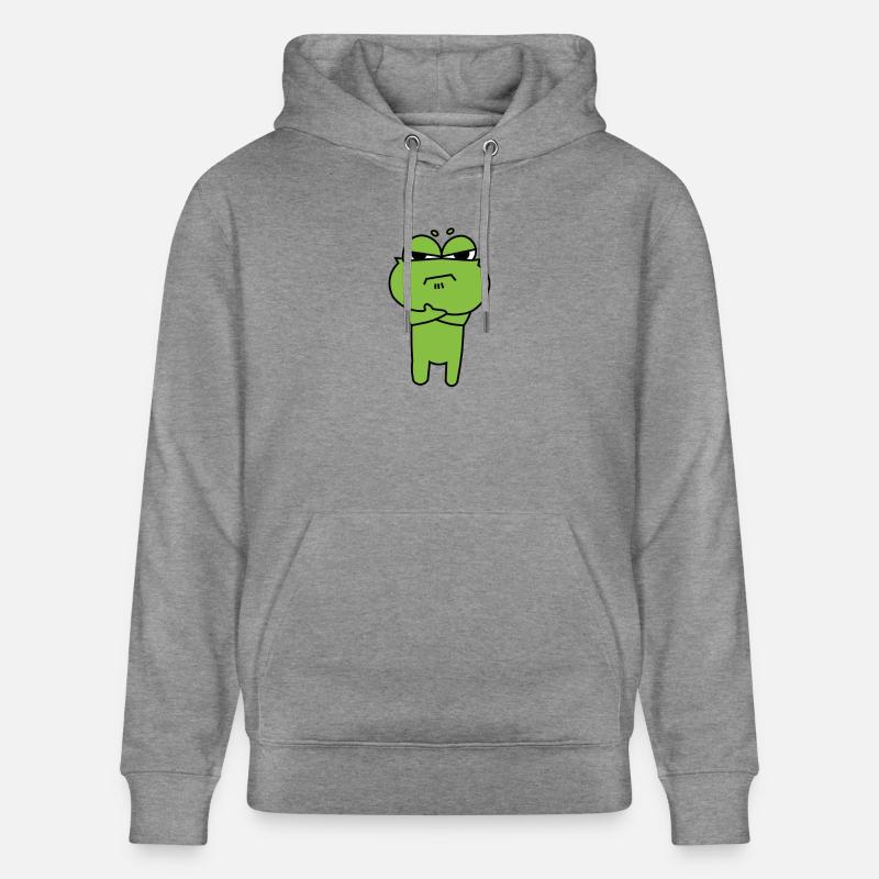 Frog Comic Drawing Funny - Sweat à capuche bio CRUISER Stanley/Stella Unisexe - gris clair marbré