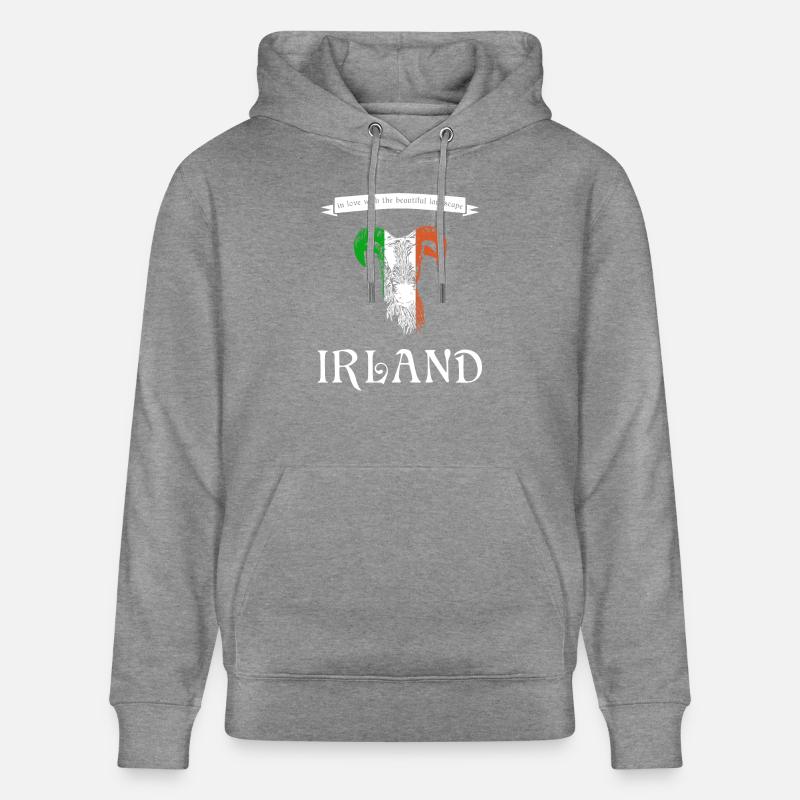 Irlande Irlande Irlandais - Sweat à capuche bio CRUISER Stanley/Stella Unisexe - gris clair marbré