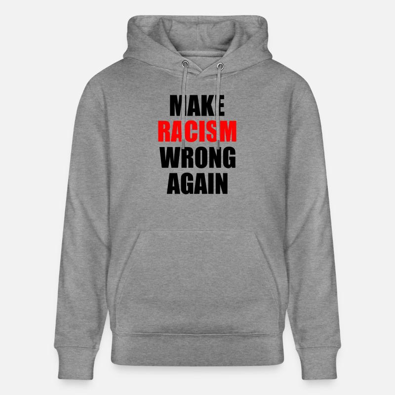 make racism wrong again - Stanley/Stella Unisex Bio-Hoodie CRUISER  - Hellgrau marmoriert