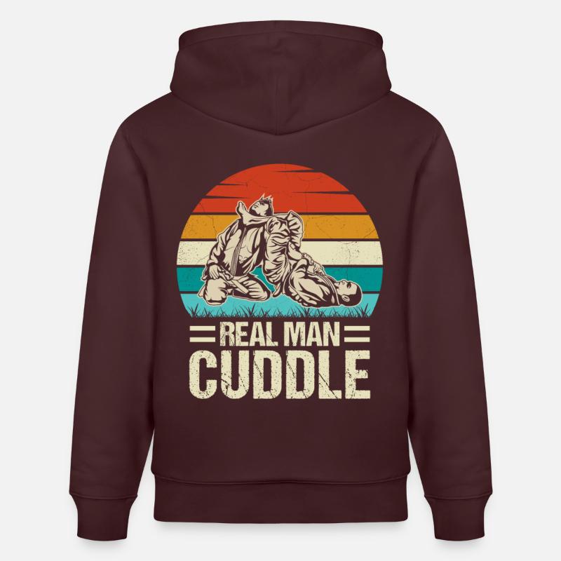Real Man Cuddle Jiu-Jitsu - Stanley/Stella Unisex Bio-Hoodie CRUISER  - Maroon