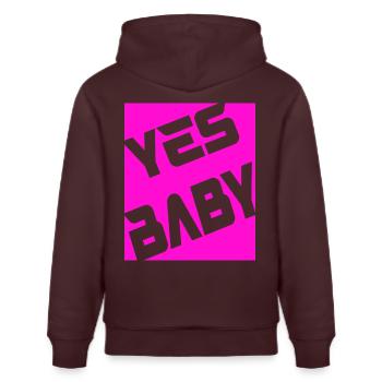 Yes Baby - Stanley/Stella Unisex Bio-Hoodie CRUISER  - Maroon - Hinten - Alina (178cm)