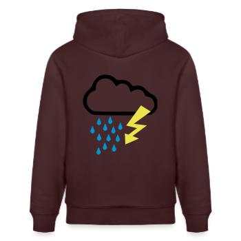 Gewitter - Wolken - Regen - Stanley/Stella Unisex Bio-Hoodie CRUISER  - Maroon - Hinten - Alina (178cm)