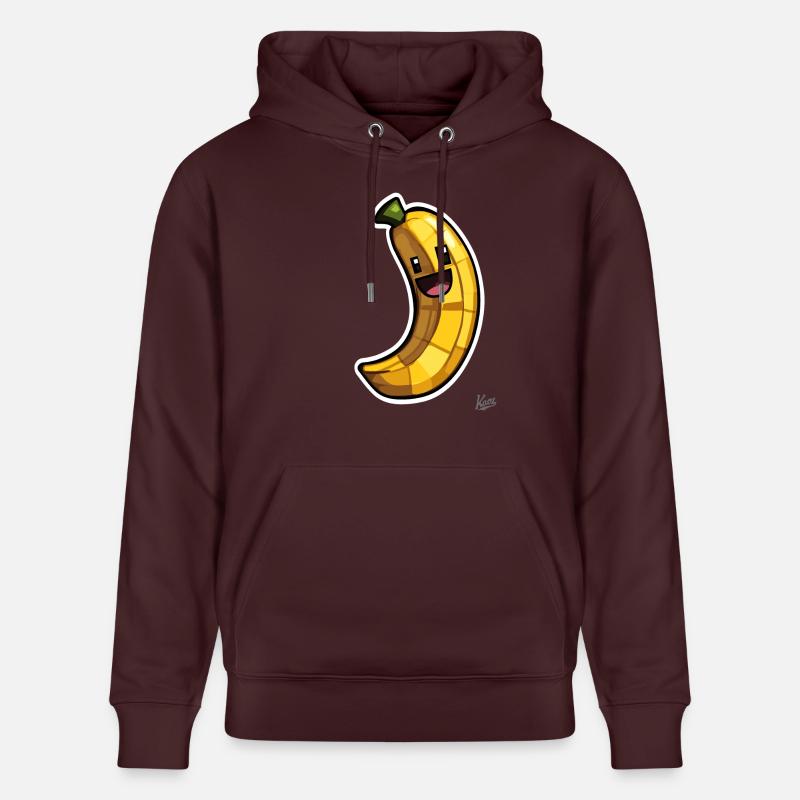 Drôle de banane pixel - Sweat à capuche bio CRUISER Stanley/Stella Unisexe - maroon