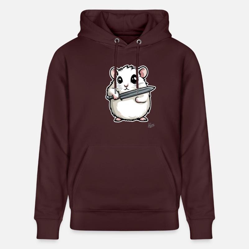 Hamster drôle avec couteau - Sweat à capuche bio CRUISER Stanley/Stella Unisexe - maroon