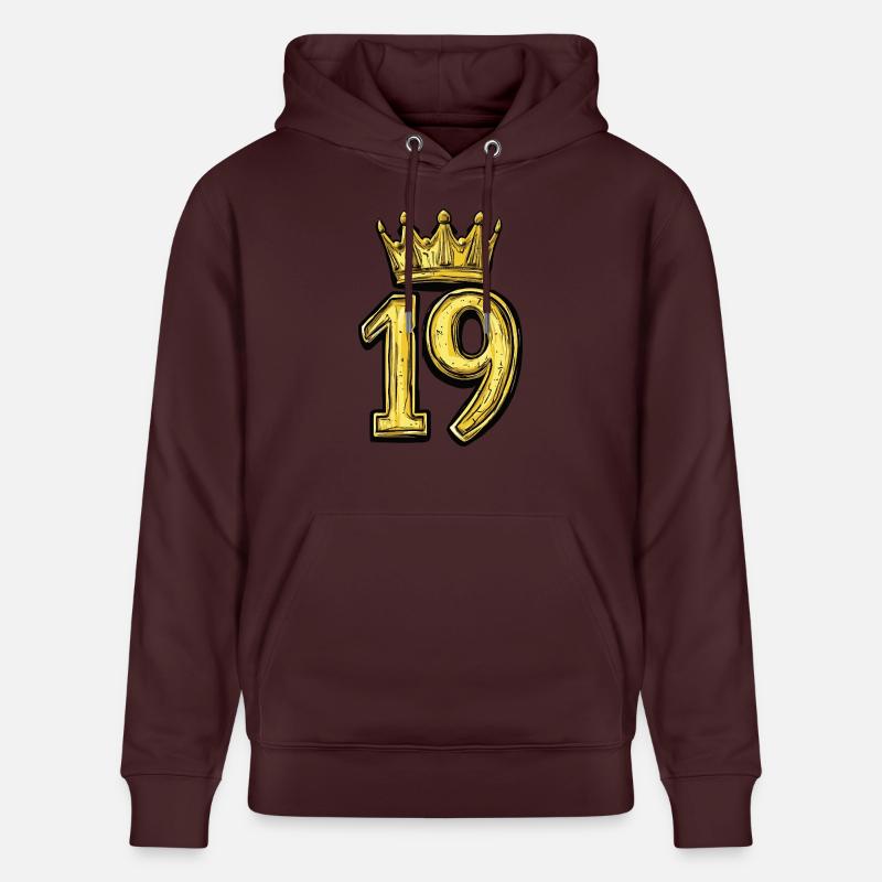 19 Couronne de chiffres - Sweat à capuche bio CRUISER Stanley/Stella Unisexe - maroon