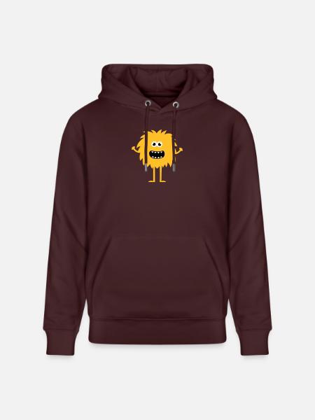 Funny Cute Monster - Stanley/Stella CRUISER Unisex Organic Hoodie - maroon