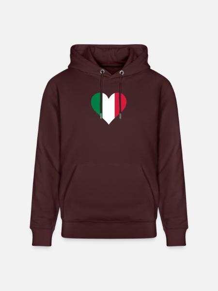 A Heart For Italy - Stanley/Stella CRUISER Unisex Organic Hoodie - maroon