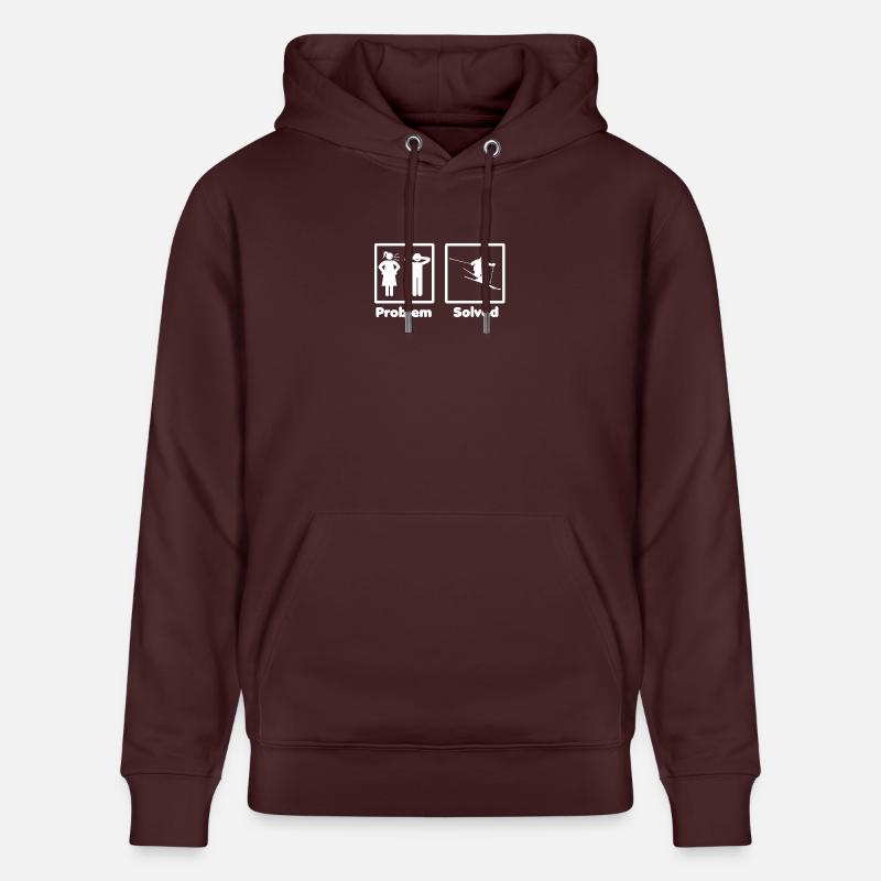 problem solved skiing ski - Stanley/Stella Unisex Bio-Hoodie CRUISER  - Maroon