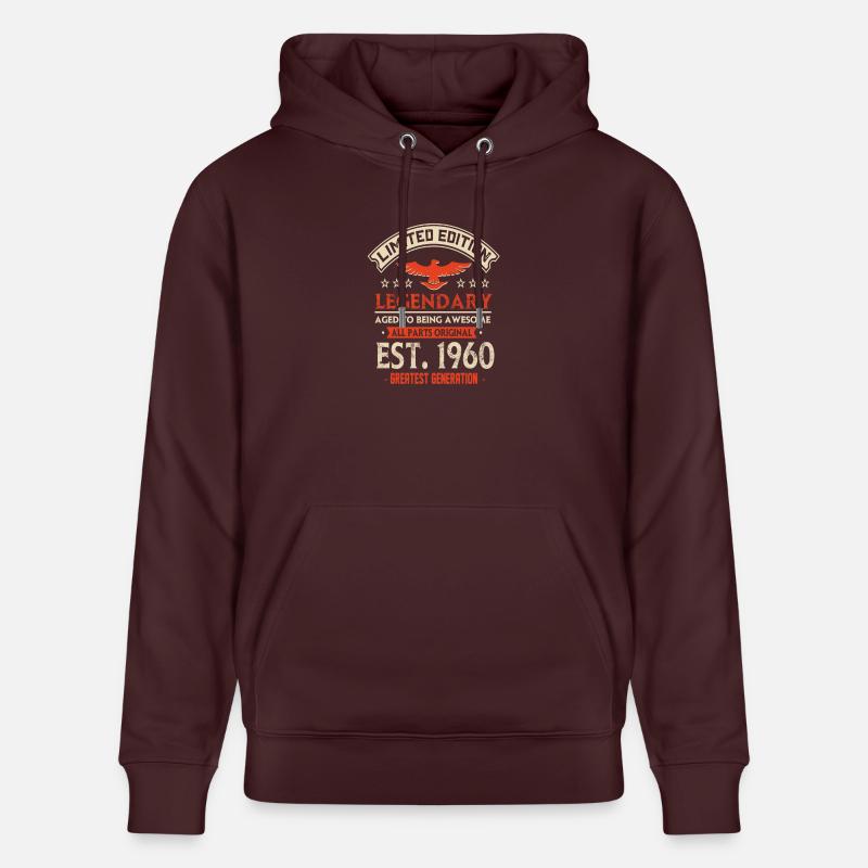 Édition limitée Legendary Est 1960 - Sweat à capuche bio CRUISER Stanley/Stella Unisexe - maroon