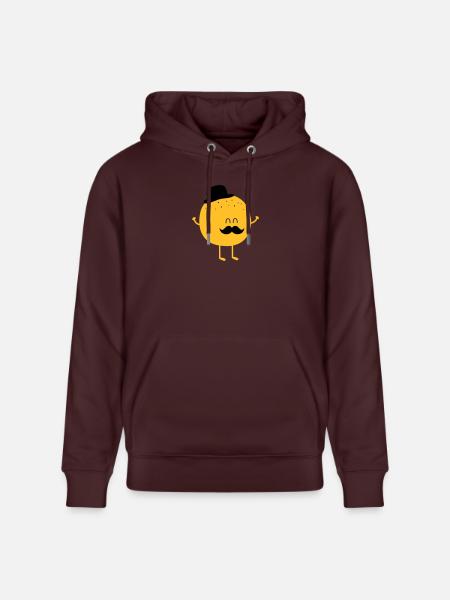 Funny Orange with Mustache - Stanley/Stella CRUISER Unisex Organic Hoodie - maroon