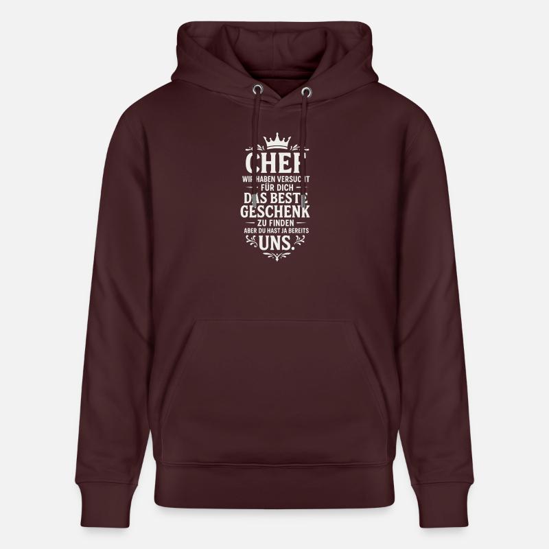 Chef beste Geschenk Mitarbeiter Büro - Stanley/Stella Unisex Bio-Hoodie CRUISER  - Maroon