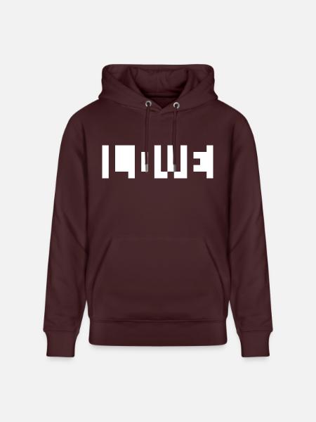 Pixel love - Sweat à capuche bio CRUISER Stanley/Stella Unisexe - maroon