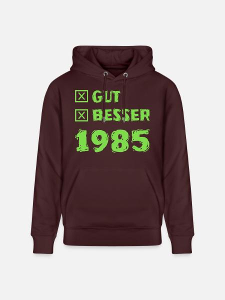 Year 1985 - Stanley/Stella CRUISER Unisex Organic Hoodie - maroon