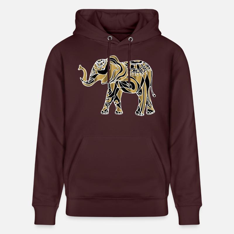 Éléphant - Sweat à capuche bio CRUISER Stanley/Stella Unisexe - maroon