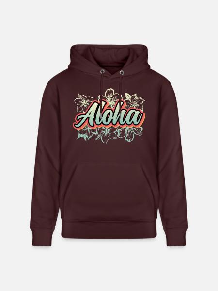 Aloha Holiday Hawaii Gift - Stanley/Stella CRUISER Unisex Organic Hoodie - maroon