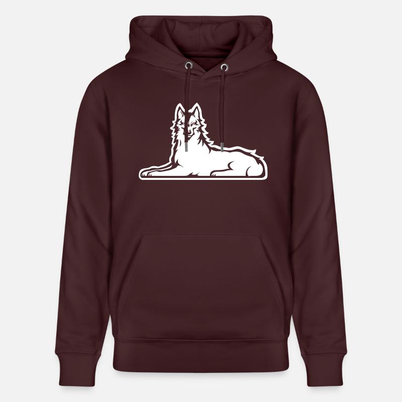 Tschetschenischer Weißer Wolf - Stanley/Stella Unisex Bio-Hoodie CRUISER  - Maroon