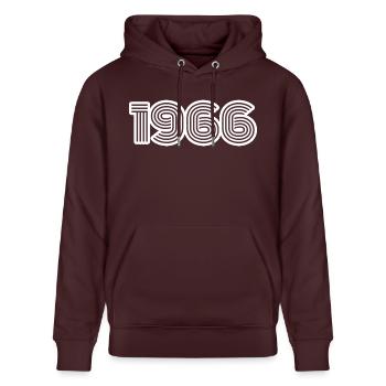 Geburtsjahr 1966 - Stanley/Stella Unisex Bio-Hoodie CRUISER  - Maroon - Vorne - Alina (178cm) & Michal (187cm)