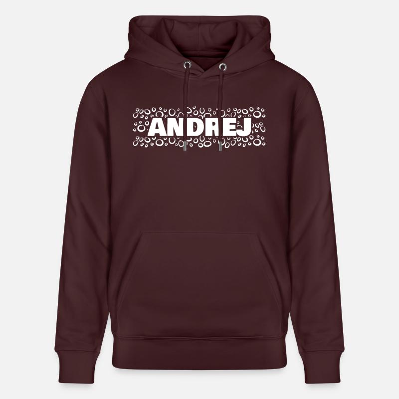 Prénom Andrej - Sweat à capuche bio CRUISER Stanley/Stella Unisexe - maroon