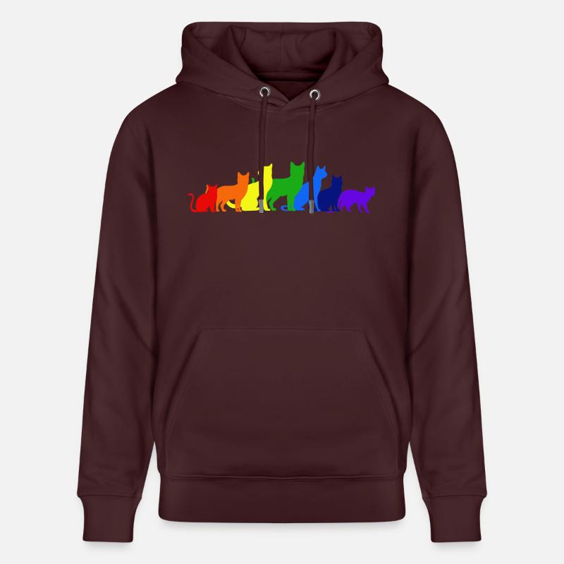 Arc-en-ciel de chats - Sweat à capuche bio CRUISER Stanley/Stella Unisexe - maroon
