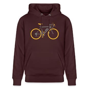 Ein schnelles Rennrad - Stanley/Stella Unisex Bio-Hoodie CRUISER  - Maroon - Vorne - Alina (178cm) & Michal (187cm)