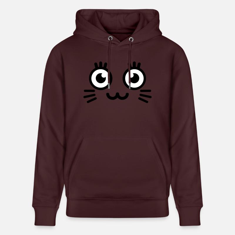 visage mignon de minou - Sweat à capuche bio CRUISER Stanley/Stella Unisexe - maroon