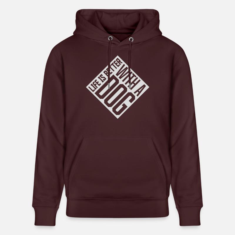 mieux avec un chien - Sweat à capuche bio CRUISER Stanley/Stella Unisexe - maroon