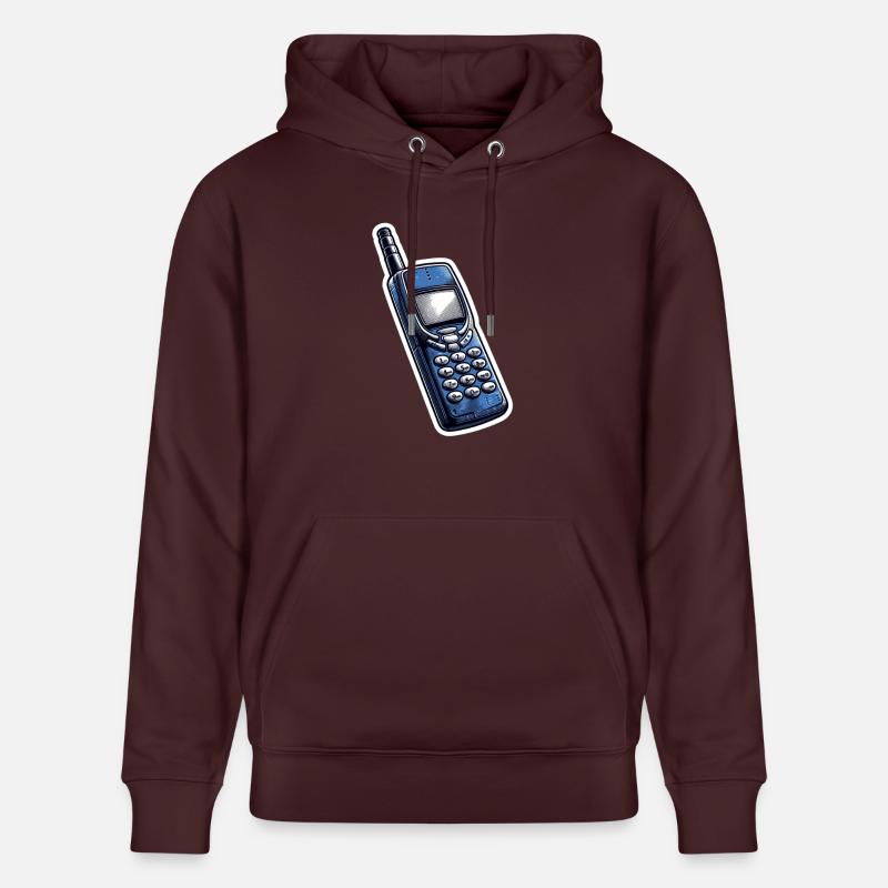 Téléphone portable rétro - Sweat à capuche bio CRUISER Stanley/Stella Unisexe - maroon