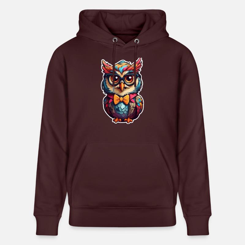 Lustige Eule Comic - Stanley/Stella Unisex Bio-Hoodie CRUISER  - Maroon