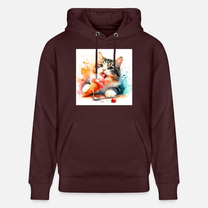 Kätzchen isst Eis - Stanley/Stella Unisex Bio-Hoodie CRUISER  - Maroon