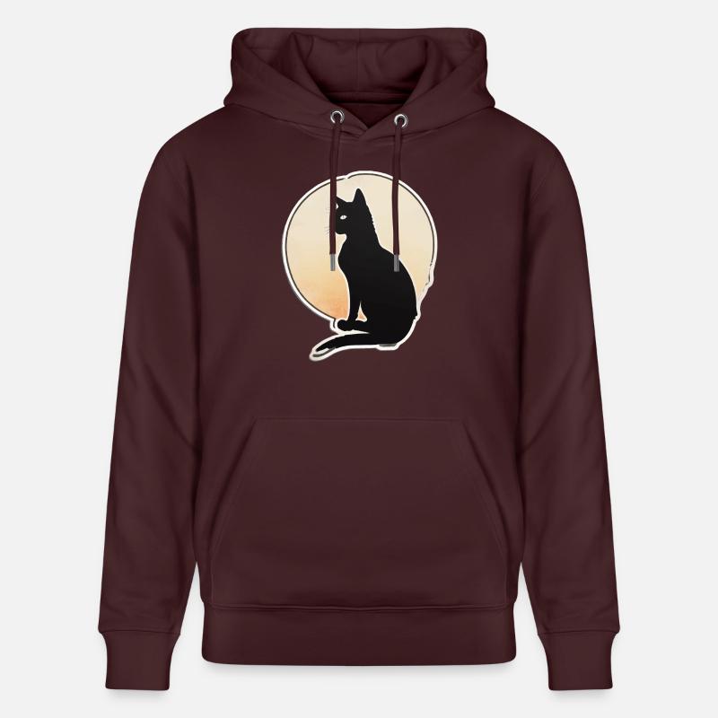 Silhouette de chat - Sweat à capuche bio CRUISER Stanley/Stella Unisexe - maroon