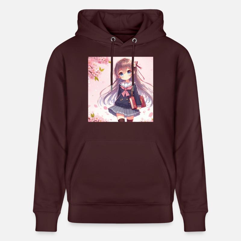 Fille dessins animés japonais mangas - Sweat à capuche bio CRUISER Stanley/Stella Unisexe - maroon