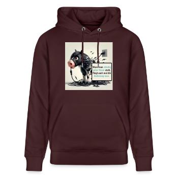 Donner unter Strom - Stanley/Stella Unisex Bio-Hoodie CRUISER  - Maroon - Vorne - Alina (178cm) & Michal (187cm)