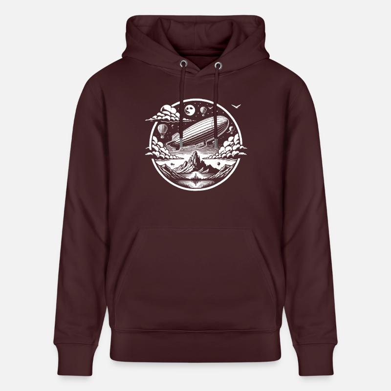 Logo de dirigeable - Sweat à capuche bio CRUISER Stanley/Stella Unisexe - maroon