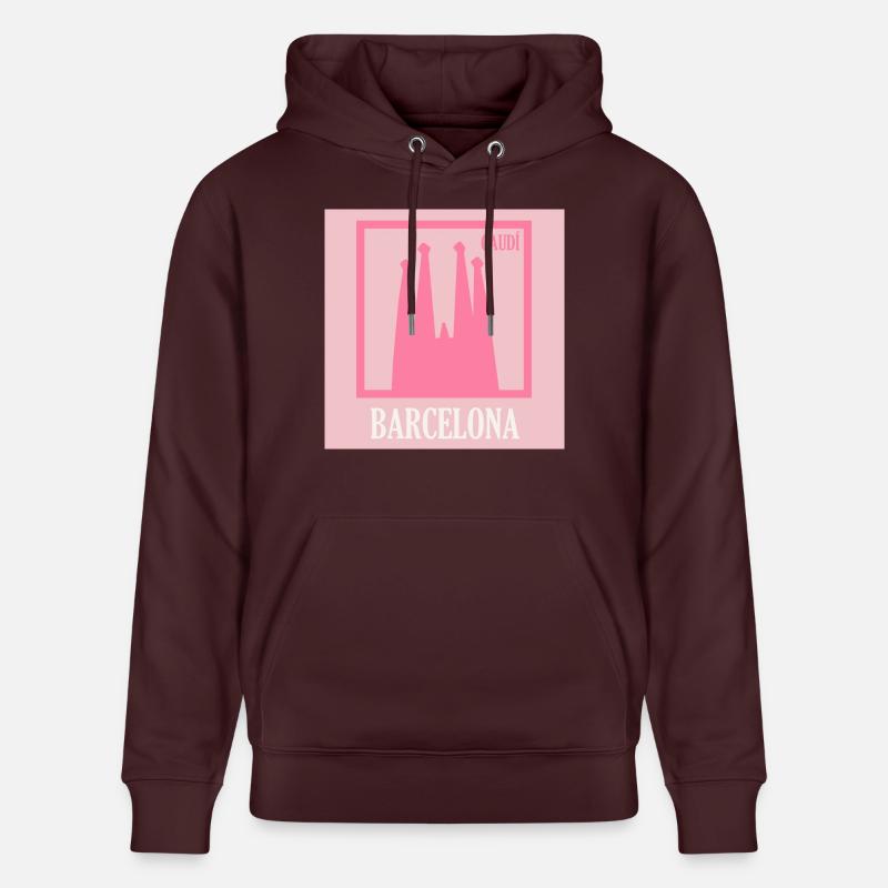 Barcelone rose - Sweat à capuche bio CRUISER Stanley/Stella Unisexe - maroon