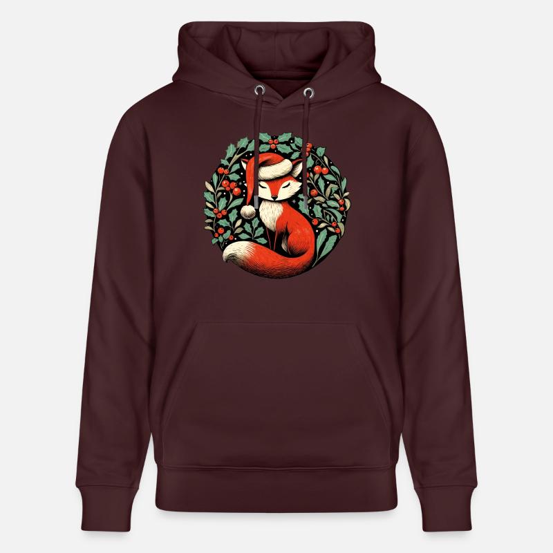 Noël du renard roux - Sweat à capuche bio CRUISER Stanley/Stella Unisexe - maroon