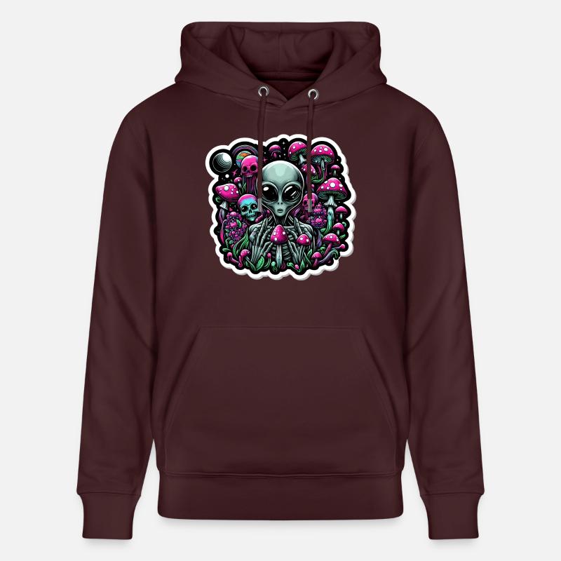 Alien psychédélique aux champignons - Sweat à capuche bio CRUISER Stanley/Stella Unisexe - maroon