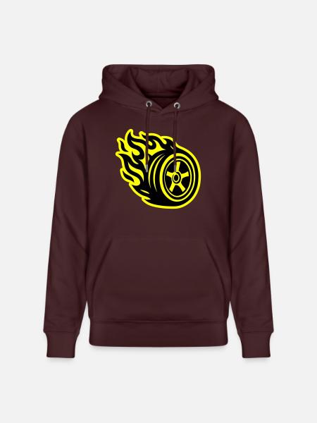 Tire Flame Car - Stanley/Stella CRUISER Unisex Organic Hoodie - maroon