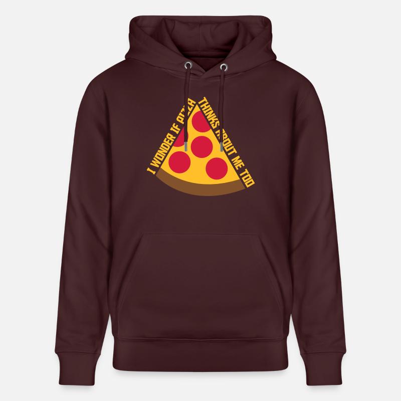 pizza thinks about me - Stanley/Stella Unisex Bio-Hoodie CRUISER  - Maroon
