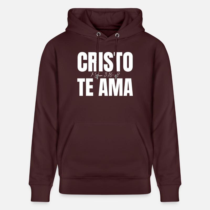 Christ t’aime (Blanc) - Sweat à capuche bio CRUISER Stanley/Stella Unisexe - maroon