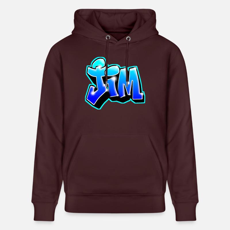 GRAFFITI NAME JIM - Sweat à capuche bio CRUISER Stanley/Stella Unisexe - maroon