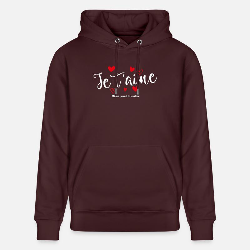 Je T'aime T-shirt - Sweat à capuche bio CRUISER Stanley/Stella Unisexe - maroon