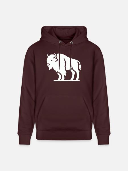 Bison Animal - Stanley/Stella CRUISER Unisex Organic Hoodie - maroon