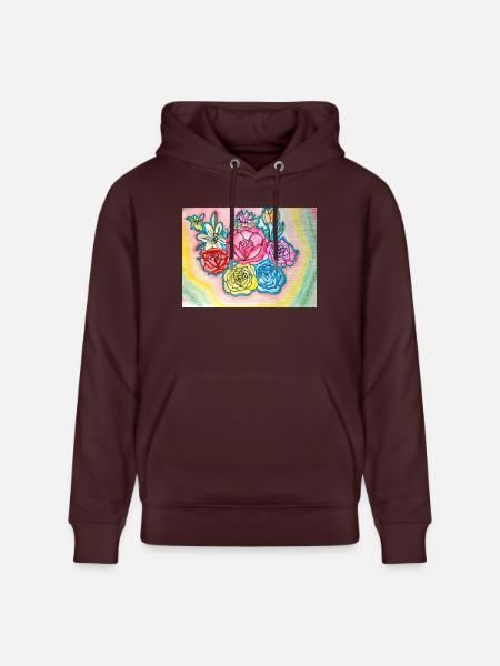 Flowers - Stanley/Stella Unisex Bio-Hoodie CRUISER - Maroon