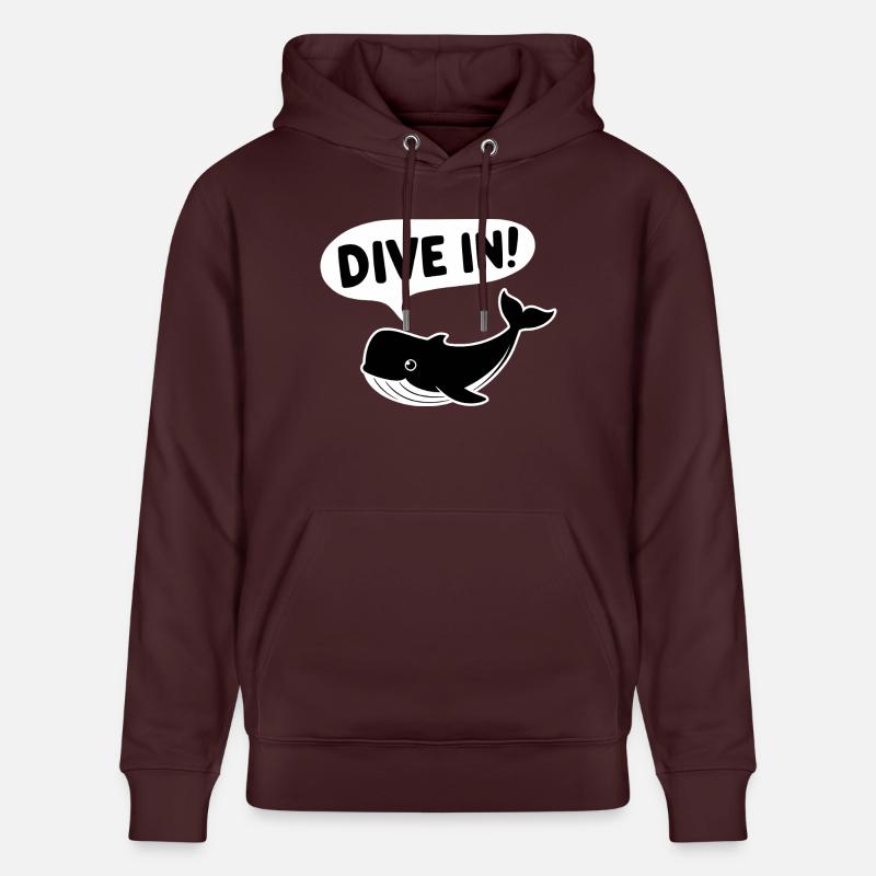Tauchen Sie ein! - Lustiger Wal - Stanley/Stella Unisex Bio-Hoodie CRUISER - Maroon