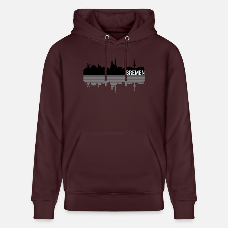 Bremen Skyline - Stanley/Stella Unisex Bio-Hoodie CRUISER  - Maroon