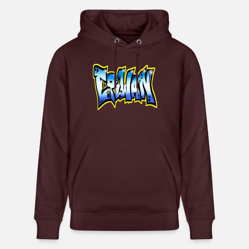 Erwan GRAFFITI NAME PRINT - Sweat à capuche bio CRUISER Stanley/Stella Unisexe - maroon