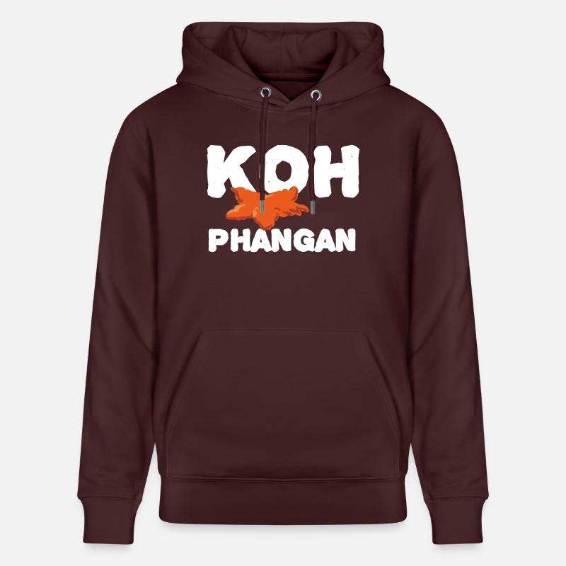 Texte de Koh Phangan - Sweat à capuche bio CRUISER Stanley/Stella Unisexe - maroon